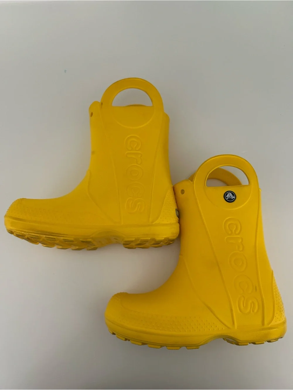 CROCS yellow rain